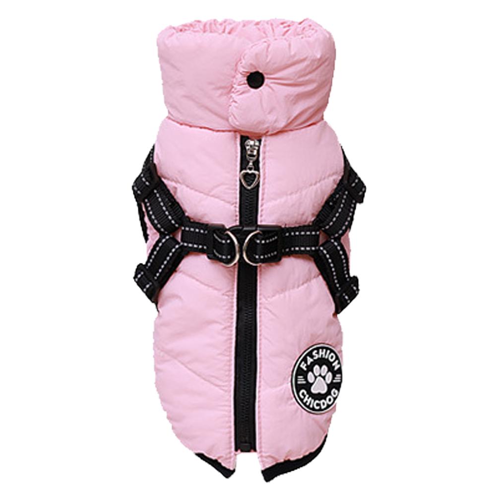 Pet Dog Coat with Harness, Winter Dog Coats, Fleece Dog Jacket, Waterproof Puppy Costume, Cold Weather Thick Dog Clothes, for Small Medium Dogs