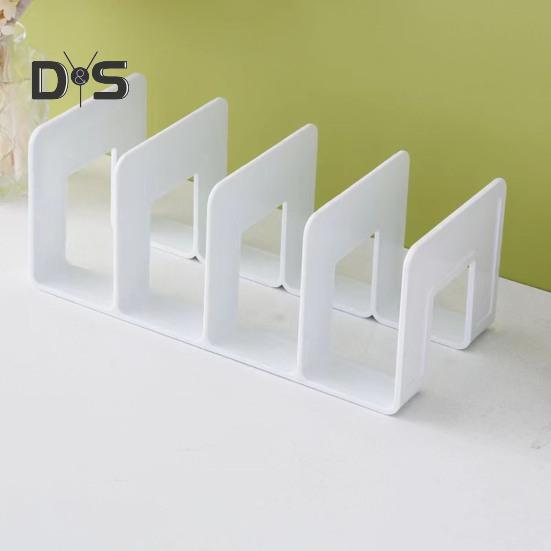 Настольный органайзер Boodend для хранения книг, подставка с 4 вертикальными отделениями, пластиковая полка-сортировщик файлов для книг и журналов