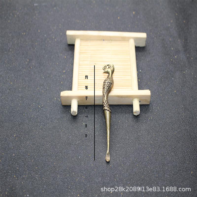 Ложка-прорезыватель для ушей из латуни Lotus Ruyi - брелок-подвеска из чистой меди