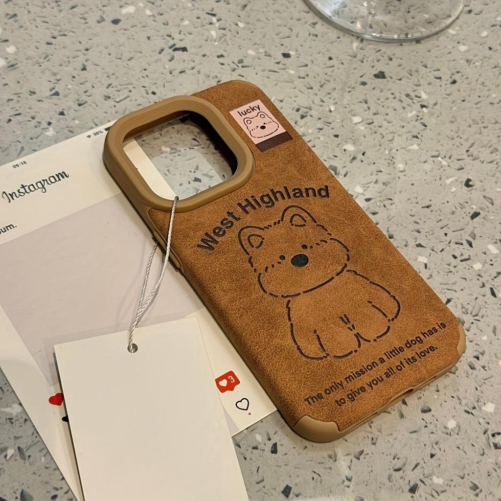 Western Highland Dog Dachshund Bonded Leather Case For iPhone 17 16 Pro Max 15 14 Plus 13 12 11 XS X XR 17 Air Shockproof Cover