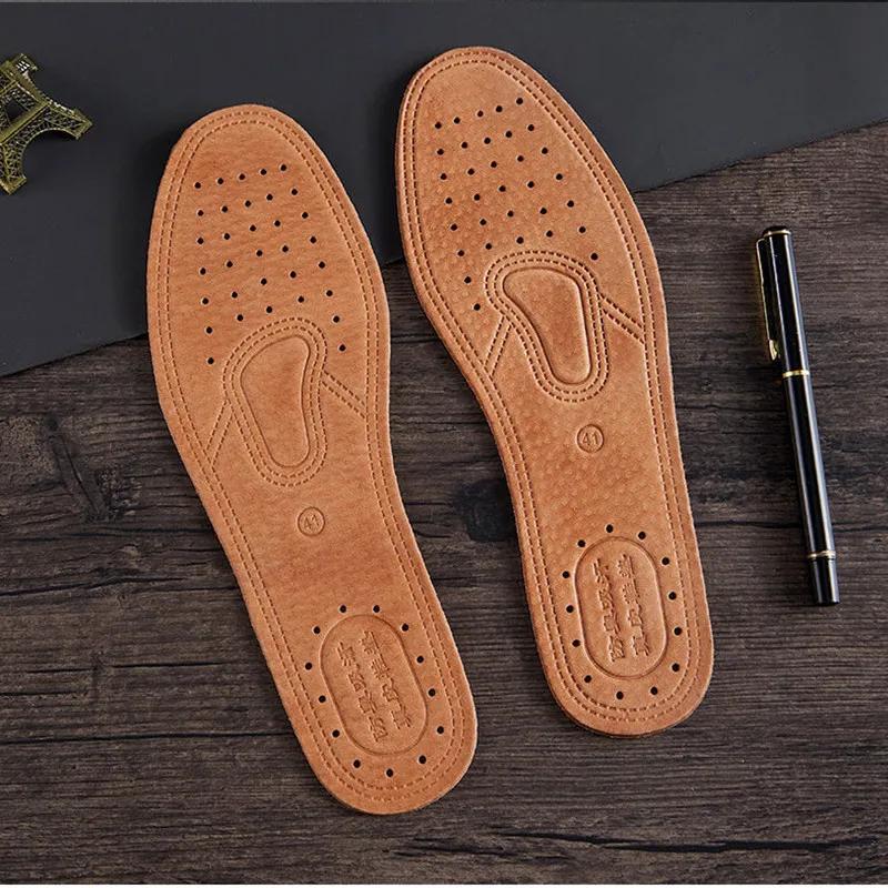 Men's Arch Support Insoles for Shoes Comfortable Deodorant Casual Leather Insole for Flat Feet Plantar Fasciitis Shoe Cushion