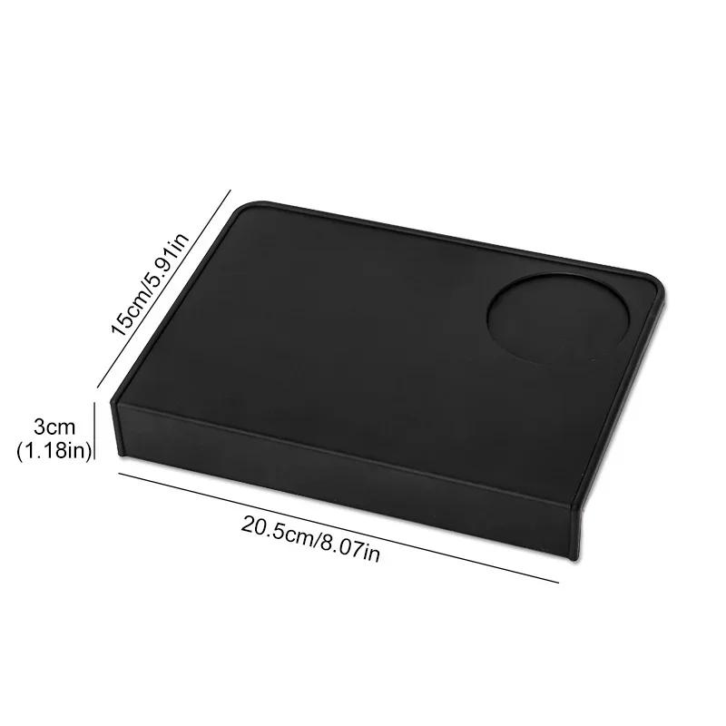 Silicone Coffee Tamper Mat Coffee Tamping Table Corner Edge Anti-skid Mat Rest Holder Black Mat for Office Bar Coffee Shop