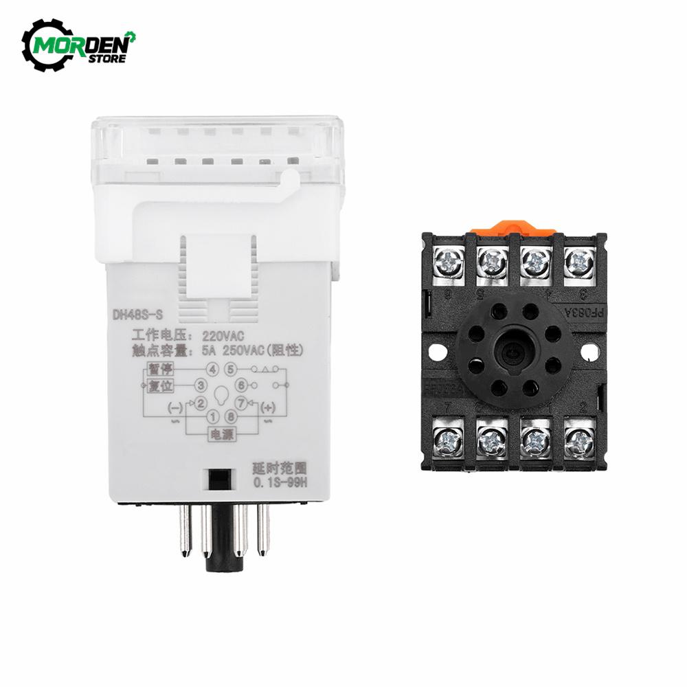 DH18S-S 1.1s-991h Реле AC 111V 111V DC 11V 11V Цикличный таймерный переключатель SPDT Реле и база розетки DH18S Блок питания на DIN-рейку