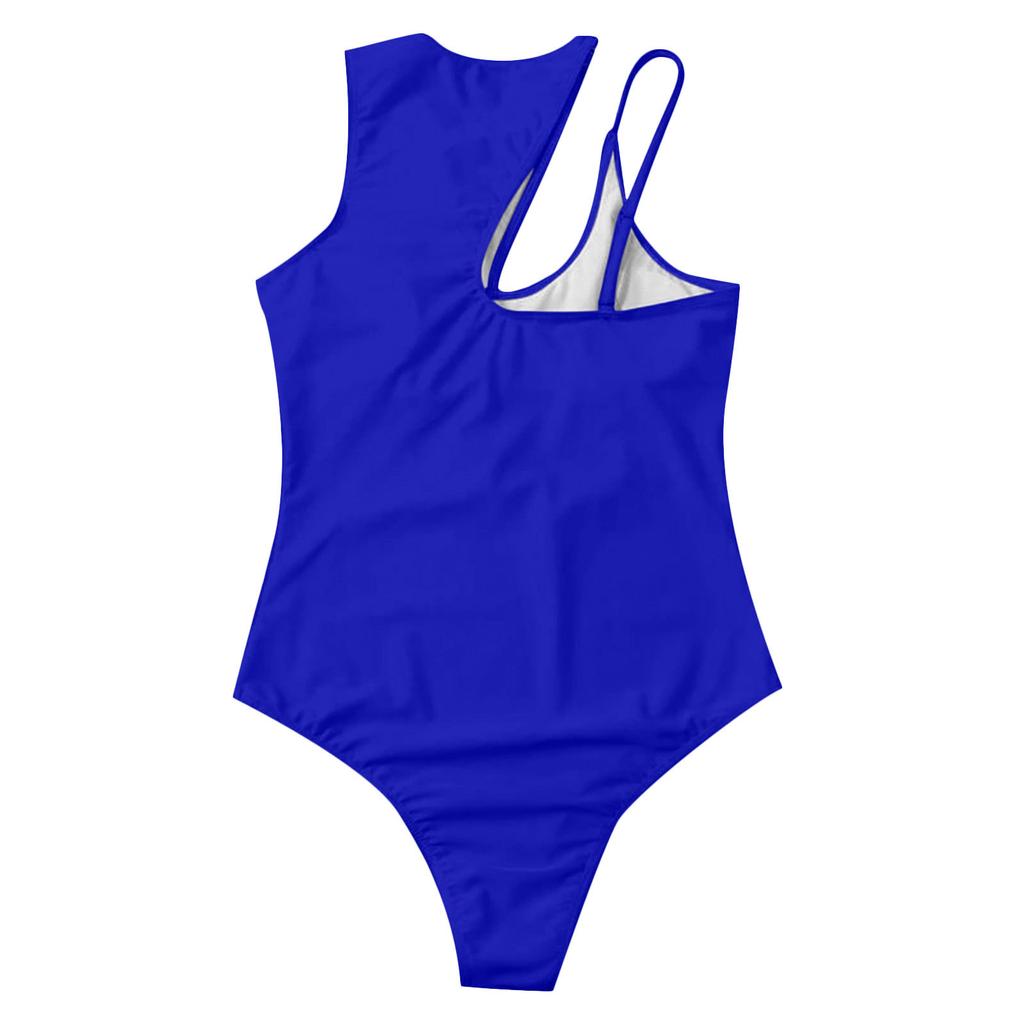 Solid Hollow Out One Shoulder Swimwear Women Summer Bathing Suits One Piece Swimsuit Sexy Bikini Beachwear