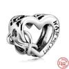 925 Sterling Silver Angel Mom Family Heart Series Shine Beads Fit Original Fashion Charms Bracelets Women DIY Jewelry