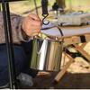 Outdoor Stainless Steel 1.2L Kettle Portable Lightweight Boiling Water and Tea Cooking Utensil for Camping and Picnicking