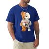 Футболка Hello Skeleton Teddy Bear Футболка Harajuku с коротким рукавом 100% хлопок Графика Футболка Топы