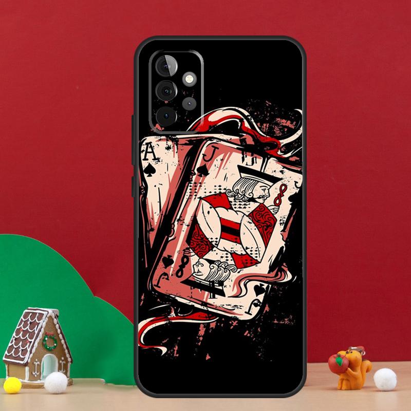 Кейс для телефона Samsung Galaxy A36 A56 A06 A13 A53 A32 A12 A22 A52 A35 A17 A16 A55 A15 A54 A34 A14 с рисунком "Туз Пик" для покера