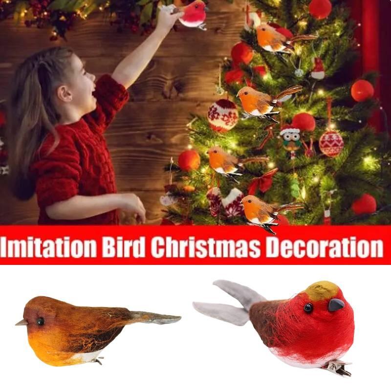 Очаровательное декоративное украшение в виде малиновки красного и оранжевого цвета для сада и праздничного декора