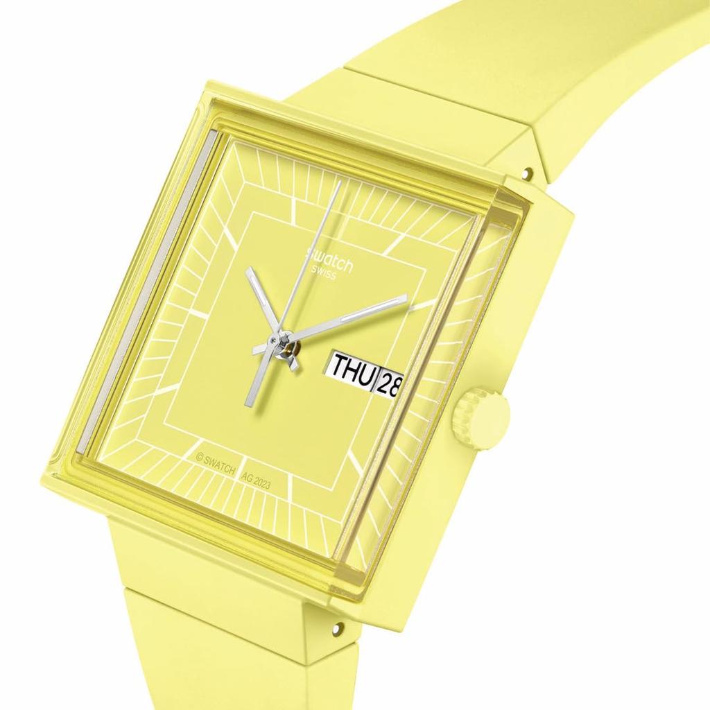 Swatch What SO34J700 Желтые часы Если...Лимон
