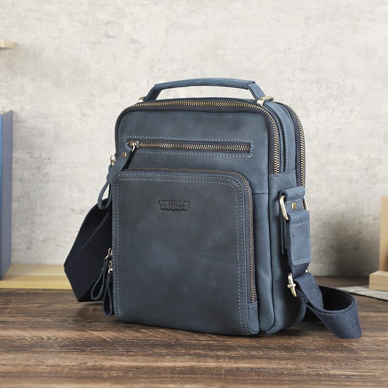 Мужские кожаные сумки-мессенджеры на плечо