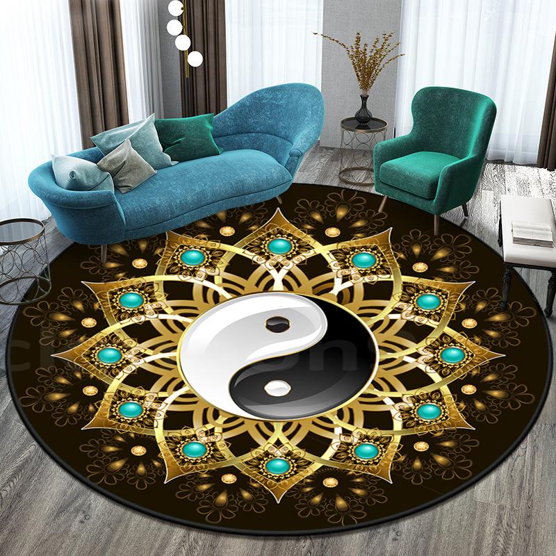 Круглый ковер Tai Chi Bagua Diagram, коврик для пола, маленькие коврики для спальни, коврик для ванной комнаты, настраиваемый коврик, коврик для домашних животных
