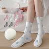 Female Autumn Sweet Love Wave Dot Lovely Collision Color College Style Boneless Tube Socks