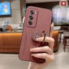 Phone Case for Oppo Reno12 Pro Reno 12pro Sheepskin Leather Camera Lens Protection Shockproof Cover For Oppo Reno 11Pro 11F Ring Holder