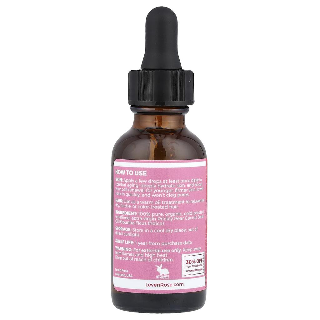 100% Pure Organic Cactus Seed Oil, 30Ml(1Fl Oz)