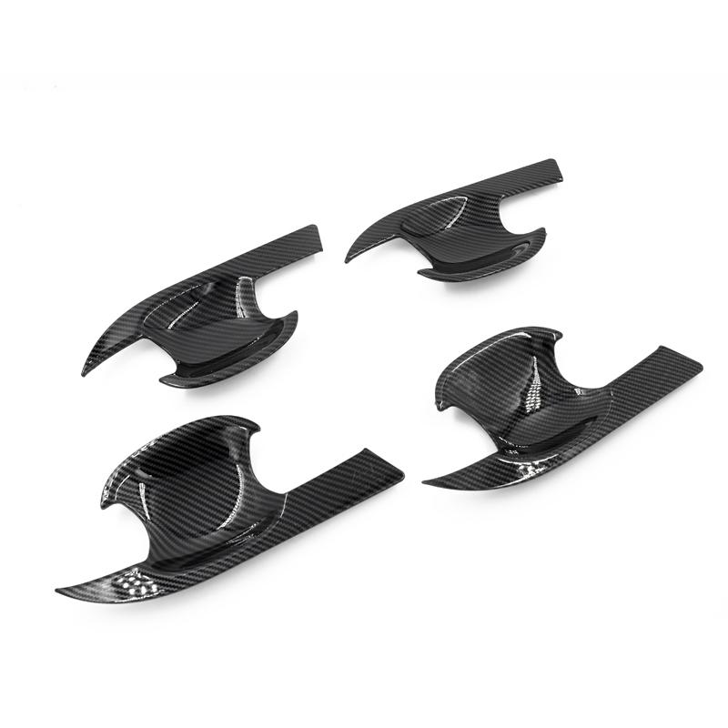 Cars Accessories Door Handle Cover For Toyota RAV4 - Carbon Fiber Silver Car Decoration Styling Upgrade Modify A Car