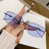 Квадратные Необычные Модные Маленькие Солнцезащитные Очки в Металлической Оправе Корейская Версия Высококачественные Ретро Очки с Защитой от УФ-лучей UV400