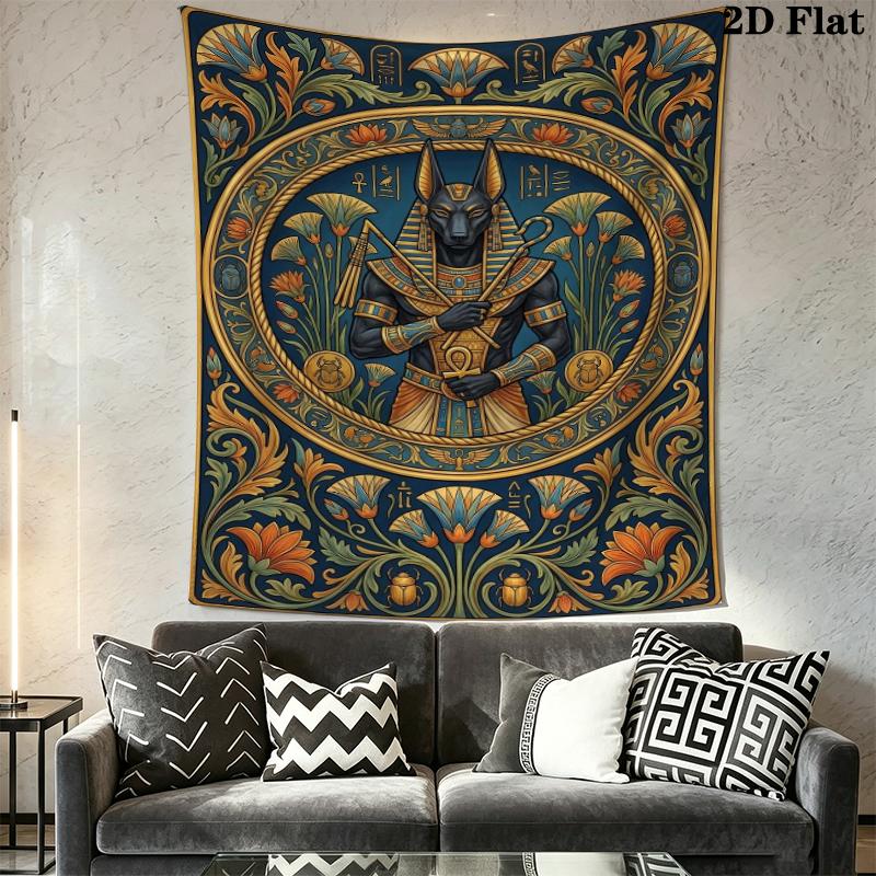 Anubis Wall Tapestry Aesthetic Wall Hanging Printed Fabric Blanket Decorative Tapestries for Bedroom Living Room Home Decor