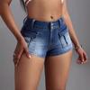 Европейская и американская мода Женские полуэластичные джинсовые шорты с большими карманами
