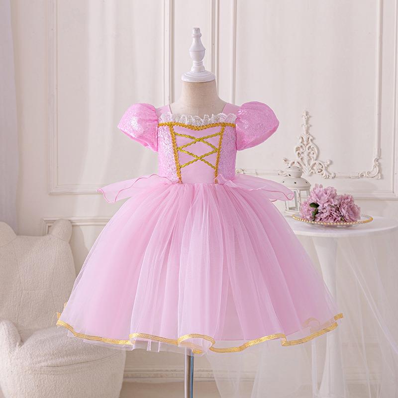 2-10Y Girls Princess Cosplay Aurora Cinderella Mermaid Dress Kids Costume Fancy Clothes Birthday Carnival Party Ball Gown