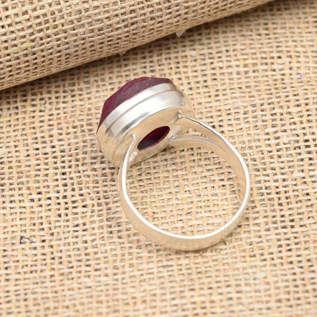 Кашмирский красный рубин, драгоценный камень, ювелирные изделия ручной работы из твердого серебра 925 пробы