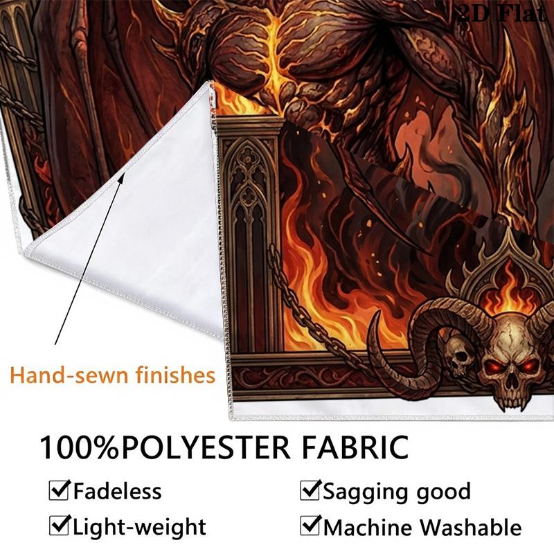 Demon Wall Tapestry Aesthetic Wall Hanging Printed Fabric Blanket Decorative Tapestries for Bedroom Living Room Home Decor