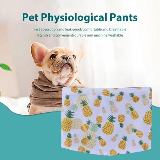 Pet Physiological Pants Adjustable Leakproof Male Dog Belly Band Diapers Breathable Fast Absorption Cartoon Pattern Machine Washable Sanitary Pants