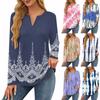Women's T Shirt Tee Print Long Sleeve Daily Weekend Fashion Basic V Neck Regular Top