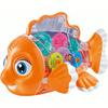 Transparent Gear Electric Goldfish Toddler Toy With Music And Lights. Hit And Go Technology.Perfect For Baby Tummy Time,Educational STEM Equipment Toy