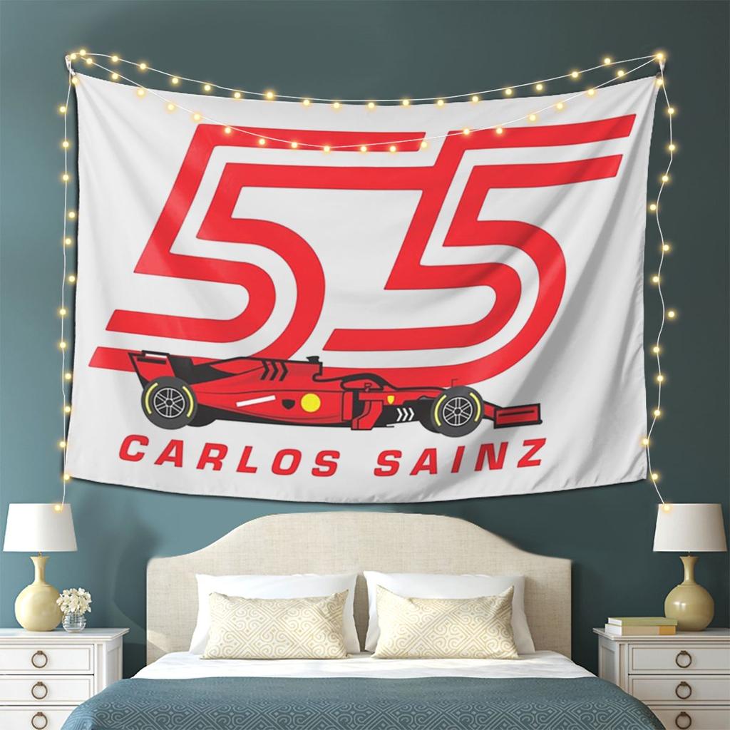 Carlos Sainz Jr F1 Signature Graphic Tapestry Wall Hanging Aesthetic Home Decoration Tapestries for Living Room Bedroom