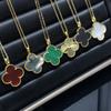 Fine Four-leaf Clover 25mm Folding Wear Double Chain A Two Wear Sweater Chain Female Light Luxury Ins Necklace