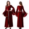 New Medieval Vintage Court Dress Noble Ball Suede Trumpet Sleeves Adult Stage Dress Up Performance Costumes
