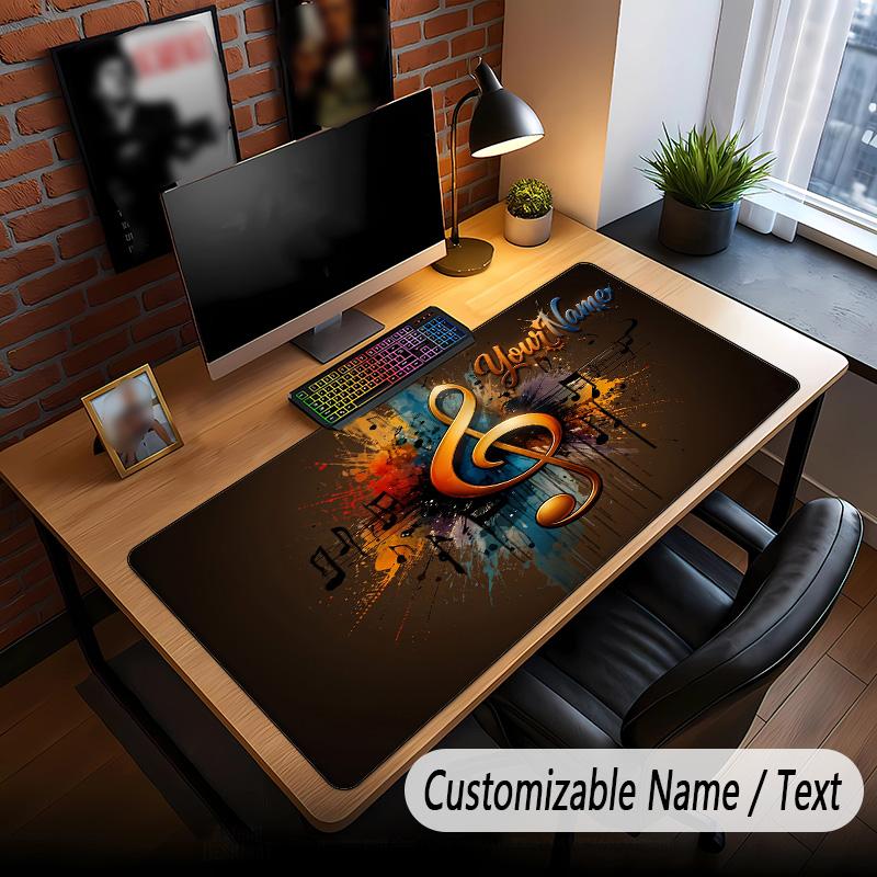 Music General Theme Custom Mouse Pad Personalized With Name Text Customized Desk Mat For Office Home Decor
