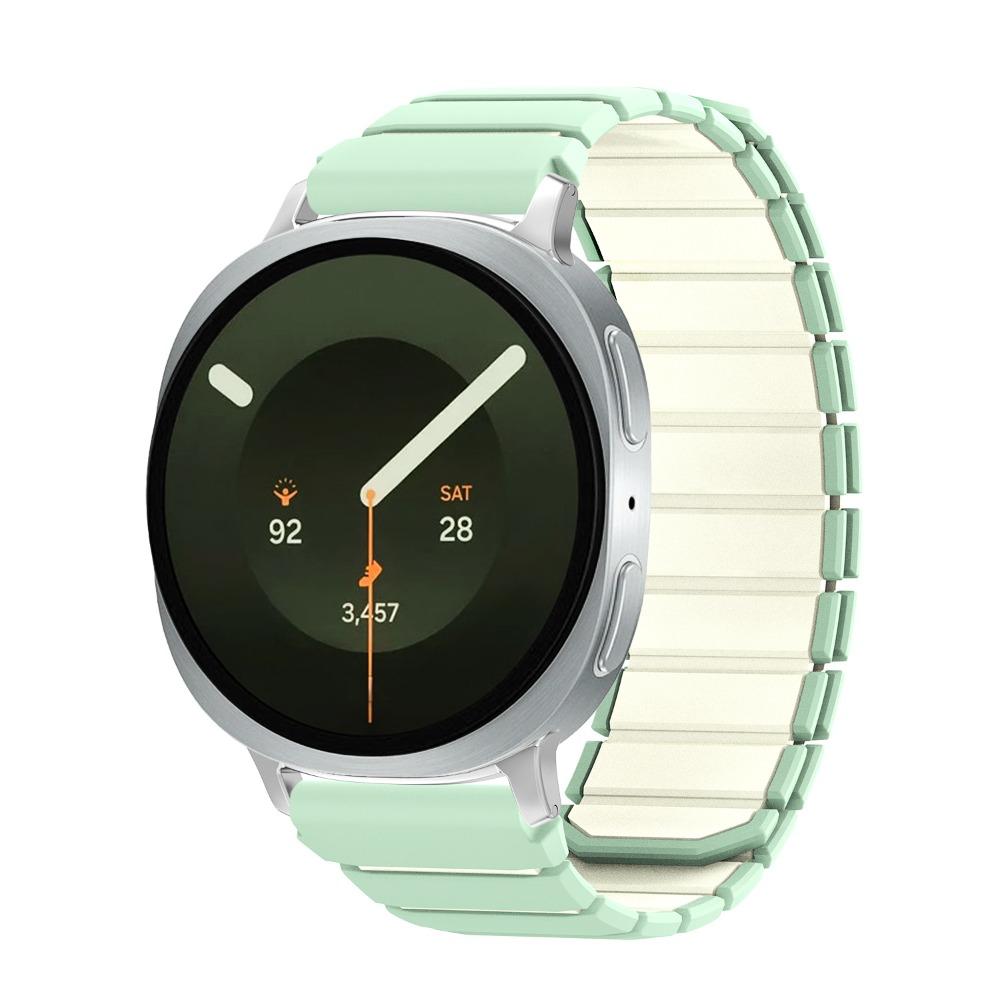 Two Color Magnetic Silicone Band Compatible with Samsung Galaxy Watch9 Watch8 40/44mm Watch 8 Classic 46mm Sport Wrist Bracelet
