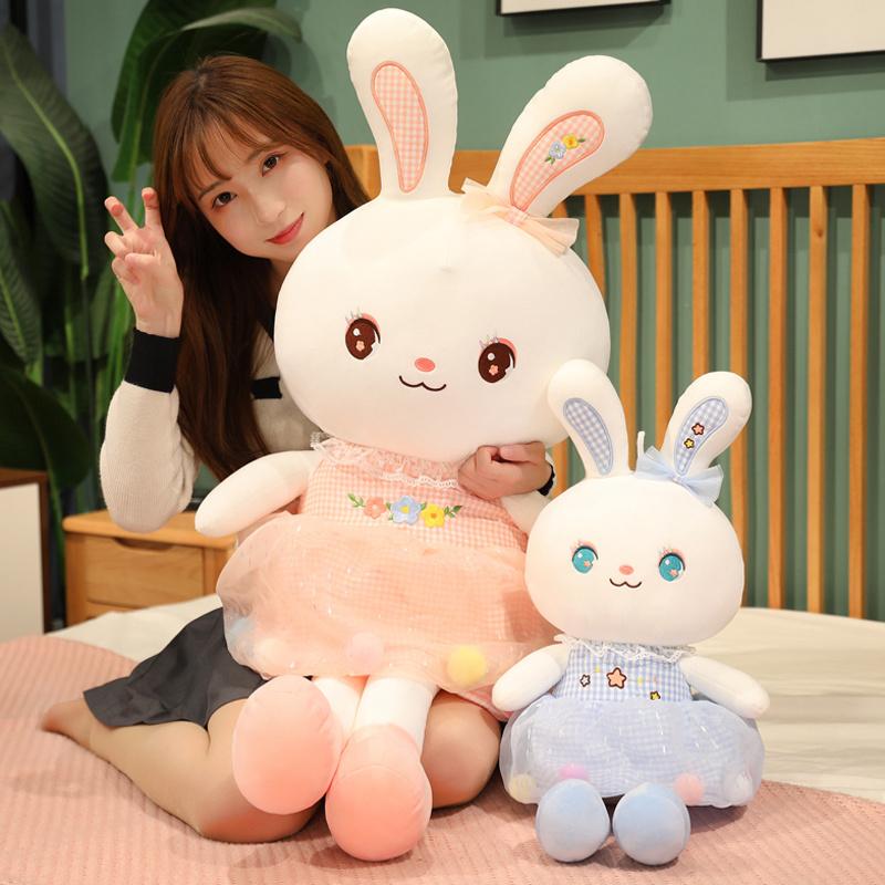 45-110 см Милая красочная юбка Кролик Плюшевые игрушки Kawaii Baby Infant Успокаивающие животные Куклы Подушка Мягкая Подарок на День Святого Валентина