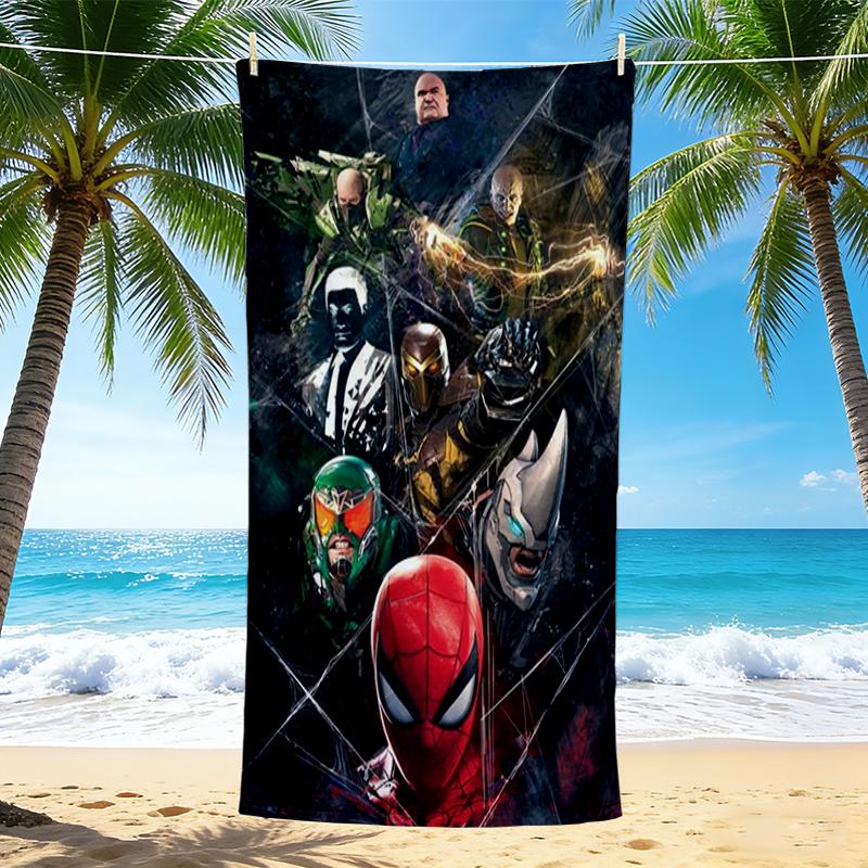 1Pc Spiderman Villains Beach Towel, Quick Dry, Multi-Use for Beach Pool Gym Yoga Home Travel, Christmas, Halloween, Xmas Gift S929472