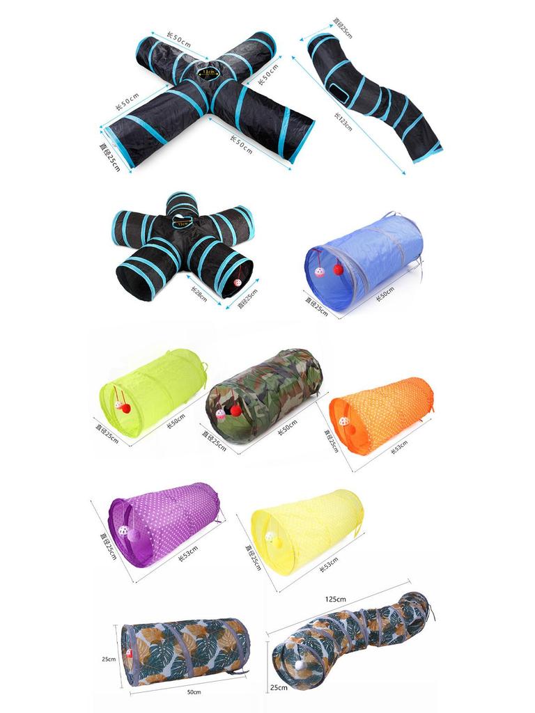 Foldable Rainbow Cat Tunnel: Interactive Cross-Border Play Tube for Cats