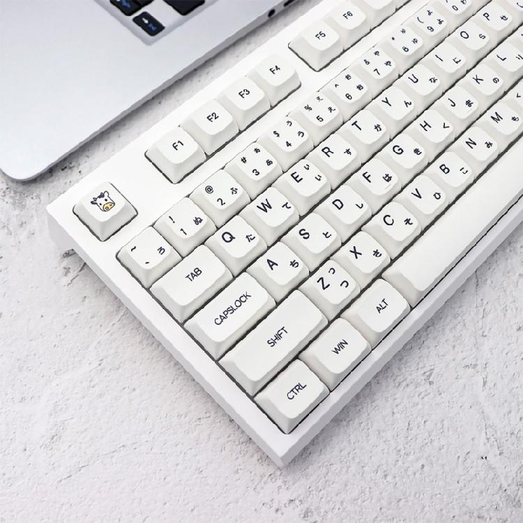 Колпачки для клавиш PBT профиля XDA с японскими символами, 126 шт., молочно-белые, минималистичная тема для кастомизаторов механических клавиатур