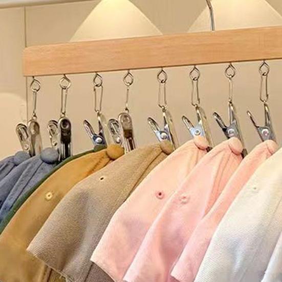 Вешалка для брюк с 12 зажимами Экономия места Органайзер для шкафа Металлический зажим без следов для брюк для йоги, леггинсов, джинсов, юбок