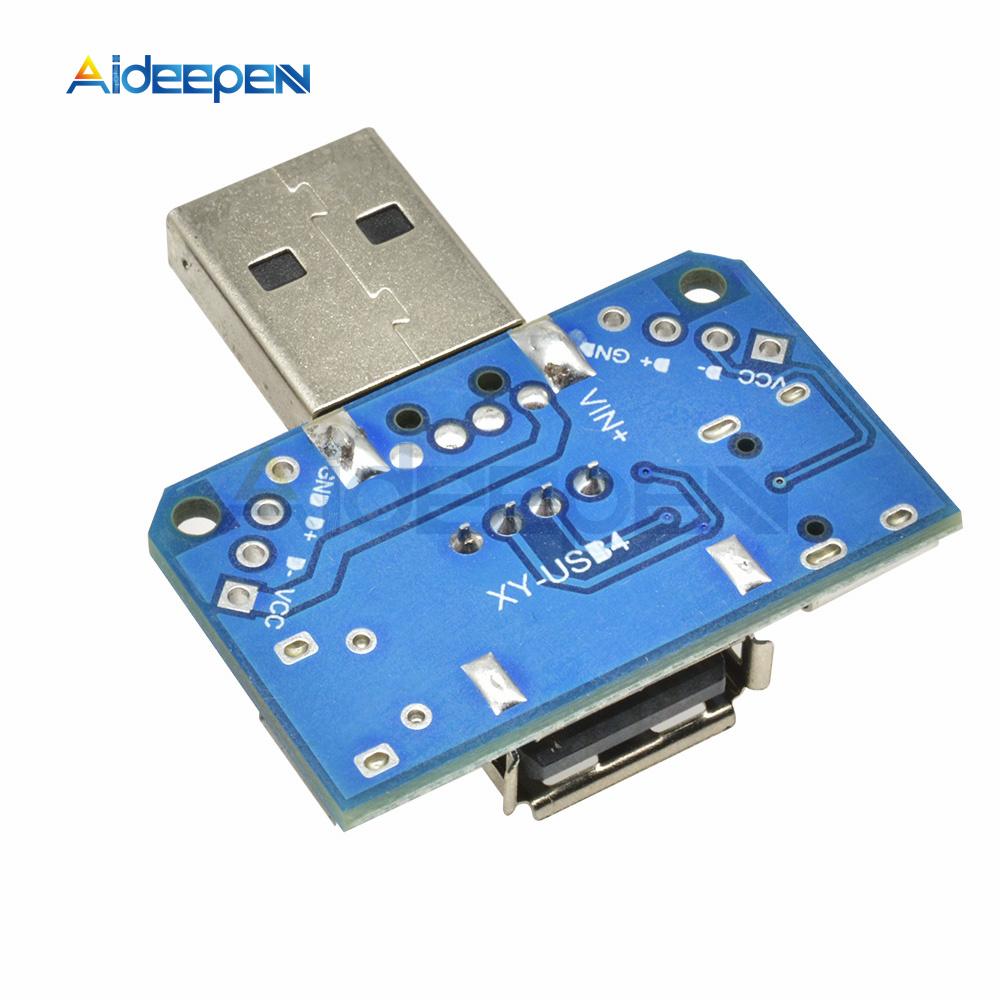 USB Converter Standard USB Male to Female to Micro USB to Type-C 4P 4Pins Terminal Adapter Board PCB 2.54mm 2.54 mm