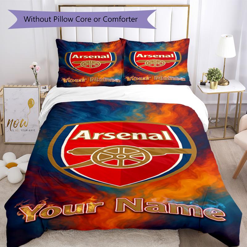 Arsenal F.c. Customized Name Bed CoverBed Perfect for Bedrooms Breathable Duvet Cover Home Decor Perfect Gift for Friends & Family