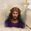 Jesus Christ Portrait Cushion Cover Pillowcase Ultra Soft Skin Friendly Fabric Cloud Like Comfort  Concealed Zipper