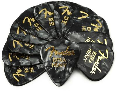 Fender Pick 351 Shape Premium Extra Black 12 шт. медиаторов, Heavy, Moto,