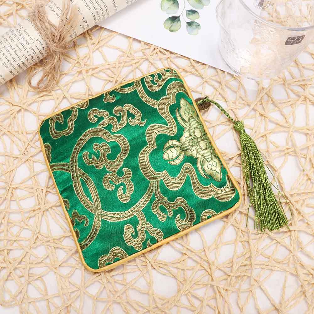 Purse Buddhist Brocade Fabric Packaging Beads Floral Jewelery Bag Wallet Handbags Tips Bag