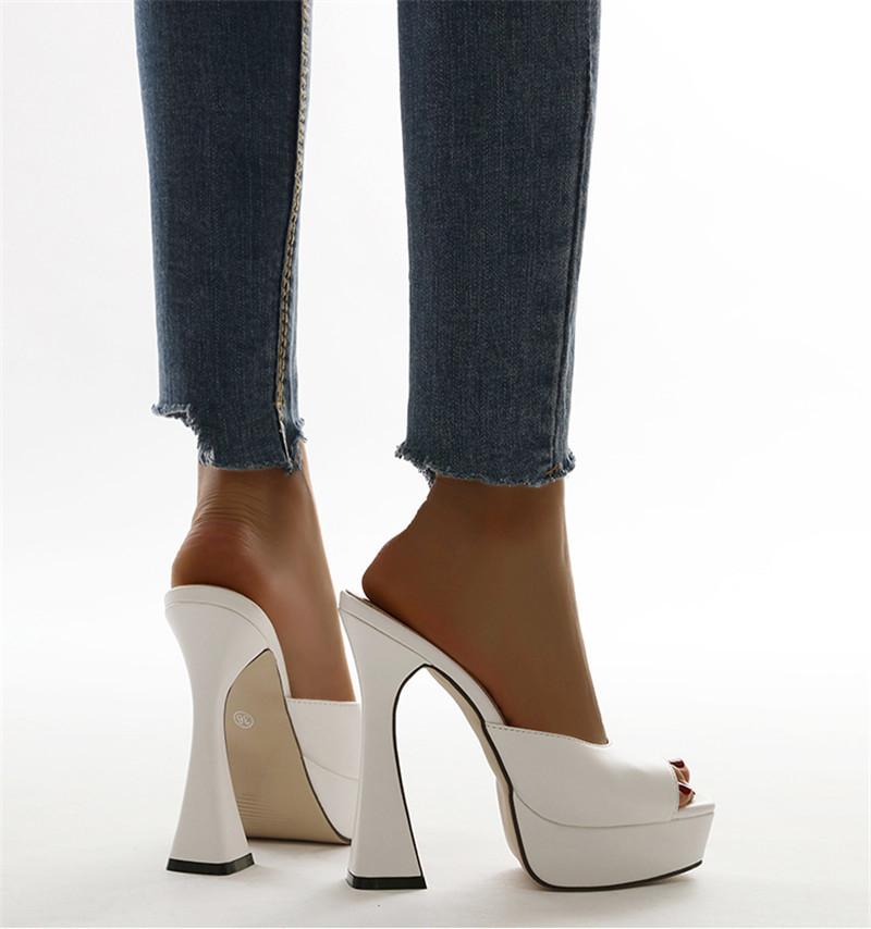 Модные модные туфли на платформе, новый дизайн, женские сандалии-гладиаторы на шпильках и высоком каблуке 2024 года, летние туфли-лодочки с открытым носком, туфли для вечеринок, большой размер