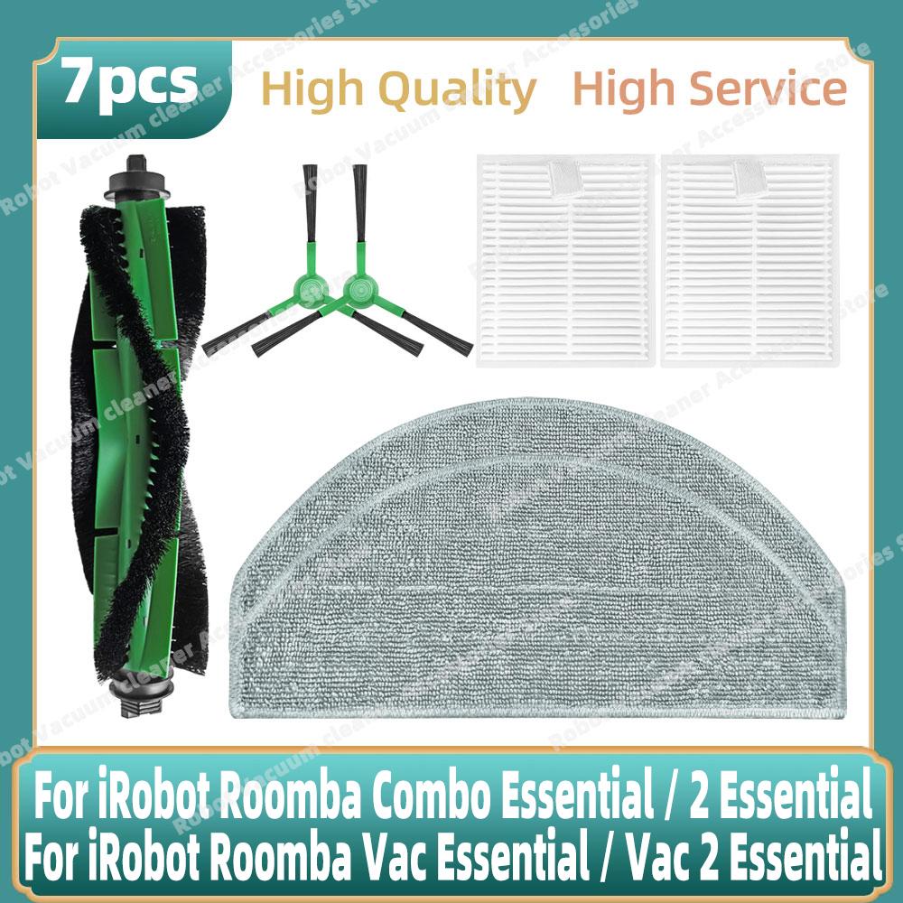 Совместимо для iRobot Roomba 105 Combo, Roomba Combo Essential / 2 Essential Основная боковая щетка HEPA-фильтр Моющая насадка Мешок для пыли Запчасти