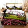Пододеяльник с изображением весенних цветов King Queen, комплект постельного белья с цветочным принтом, пододеяльник с изображением цветущей вишни, 2/3 предмета из полиэстера