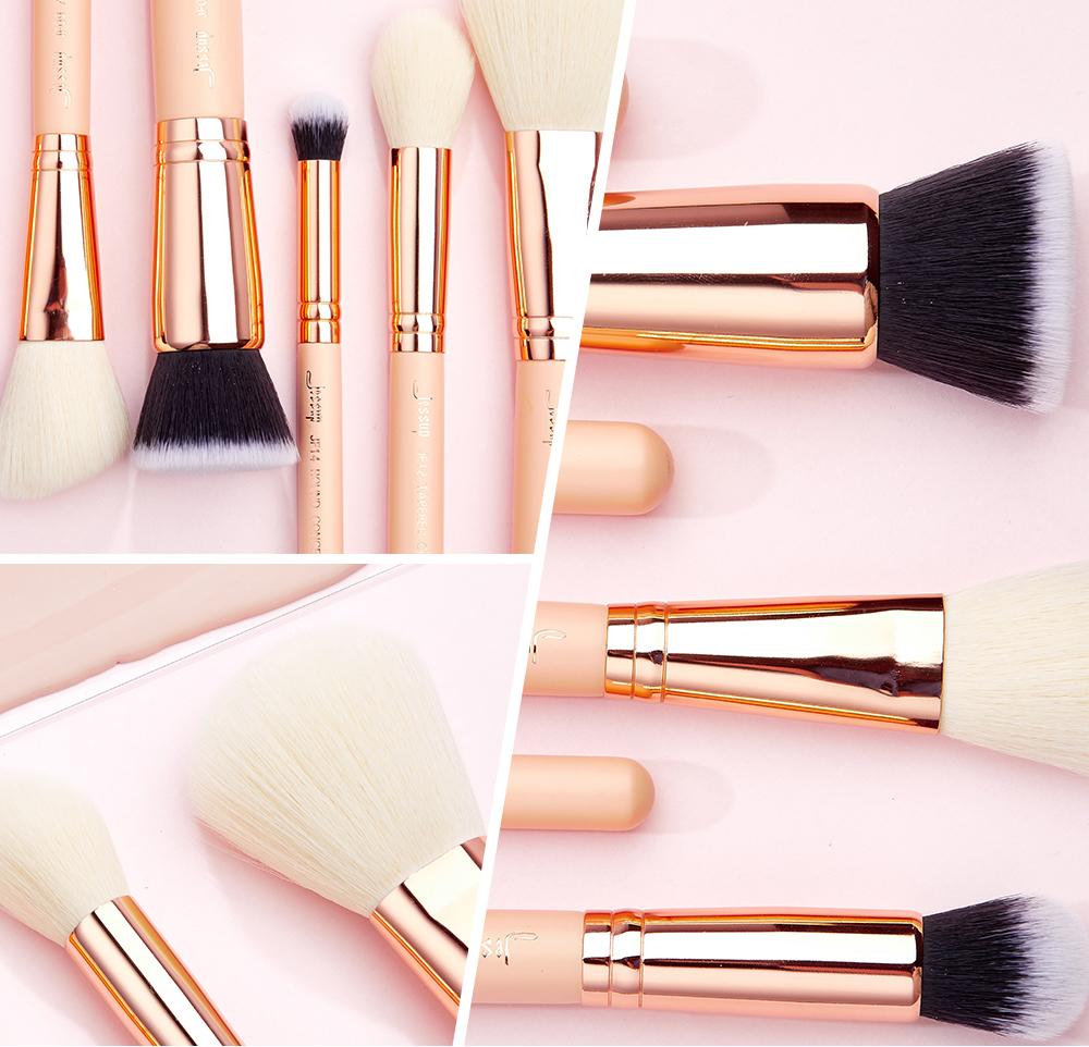 Набор профессиональных кистей для макияжа, 6 штук (Peach Puff/Rose Gold)