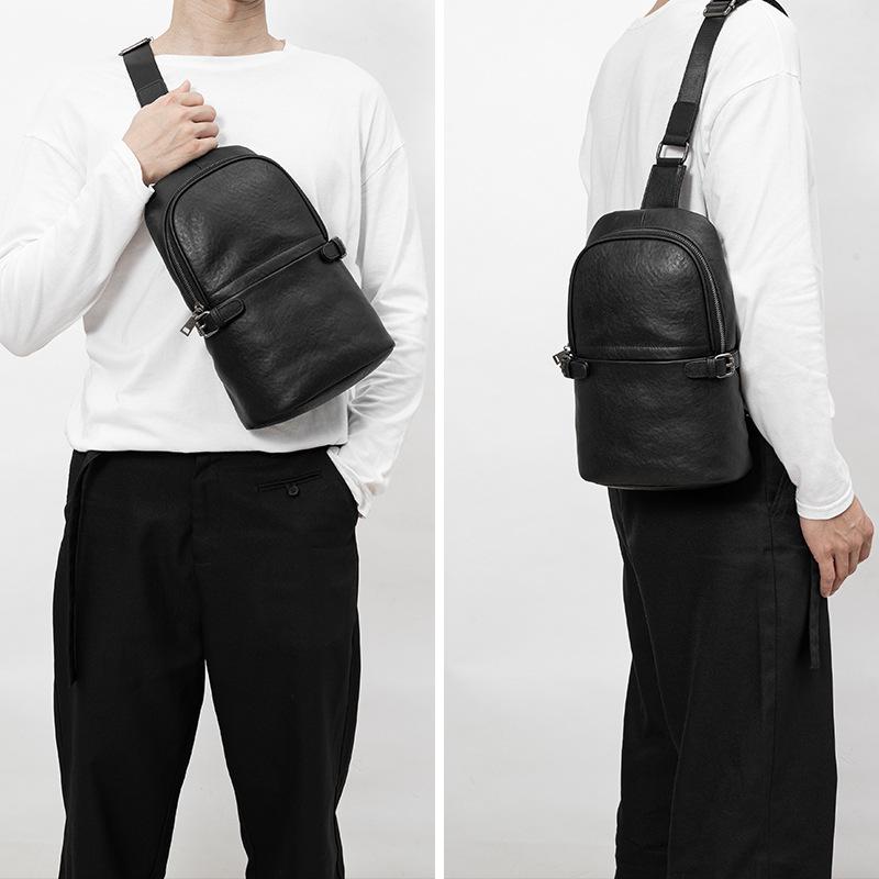 Простая нагрудная сумка из натуральной кожи для мужчин, летняя модная деловая повседневная сумка через плечо с верхним слоем из коровьей кожи, удобная сумка через плечо