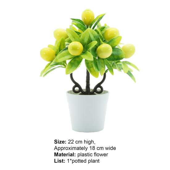 Искусственное растение бонсай Красивое изысканное яркое искусственное растение Апельсин Лимон Персик Фрукт